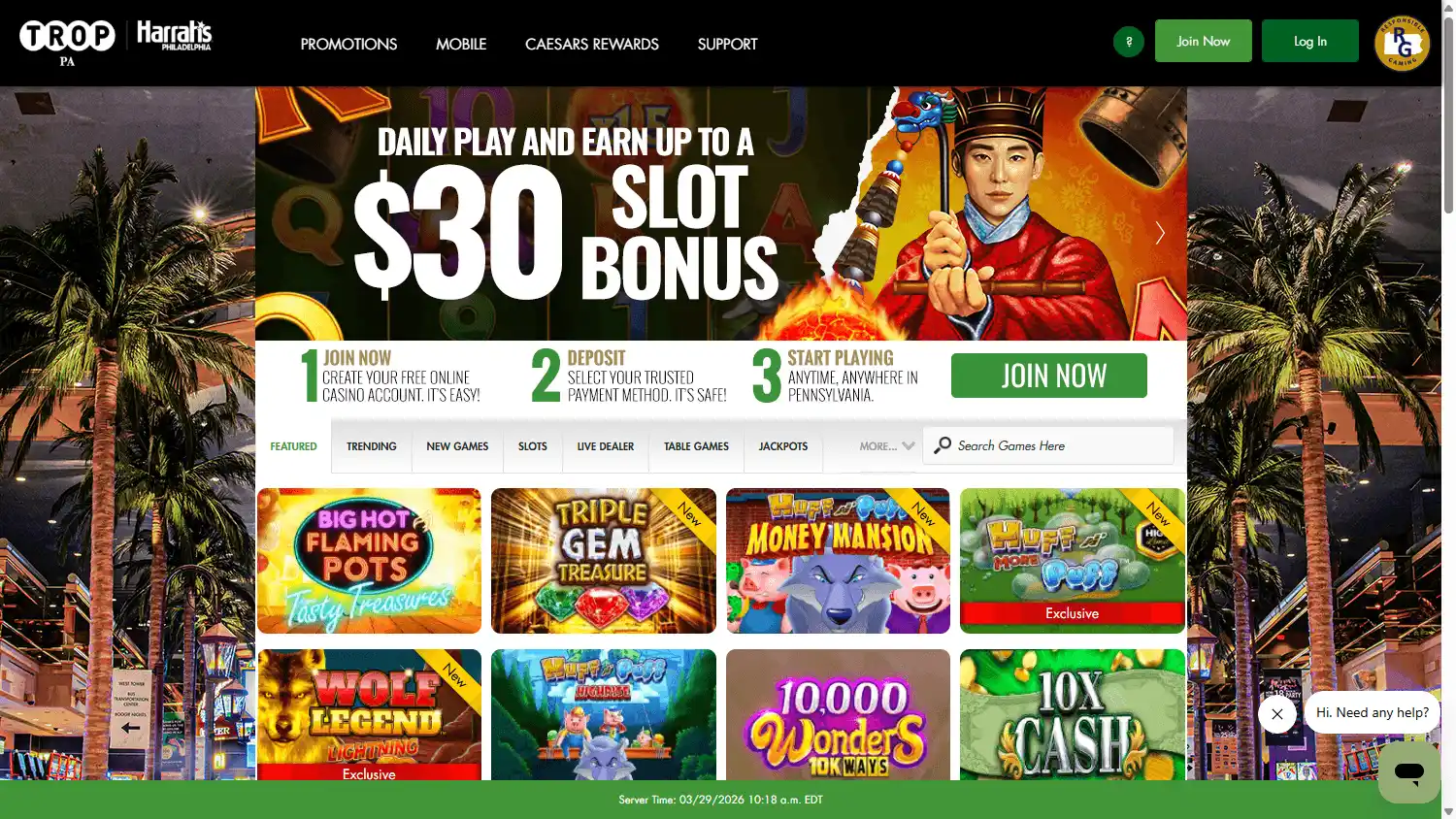Tropicana Casino screenshot 1