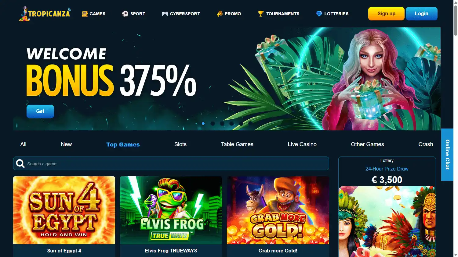 Tropicanza Casino screenshot 1
