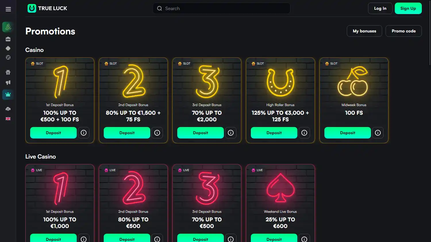 TrueLuck Casino screenshot 3