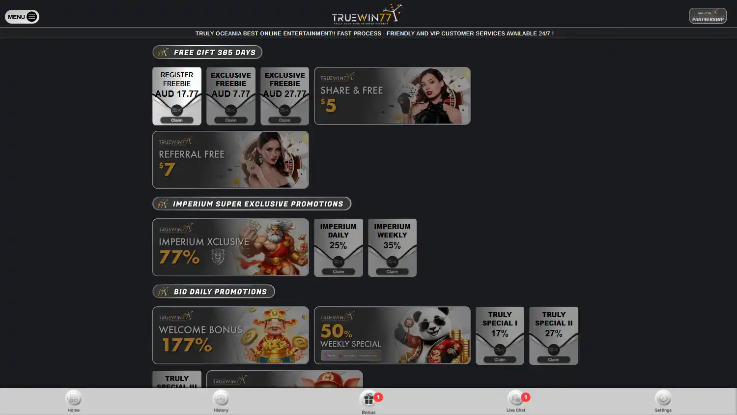 TrueWin77 Casino screenshot 2
