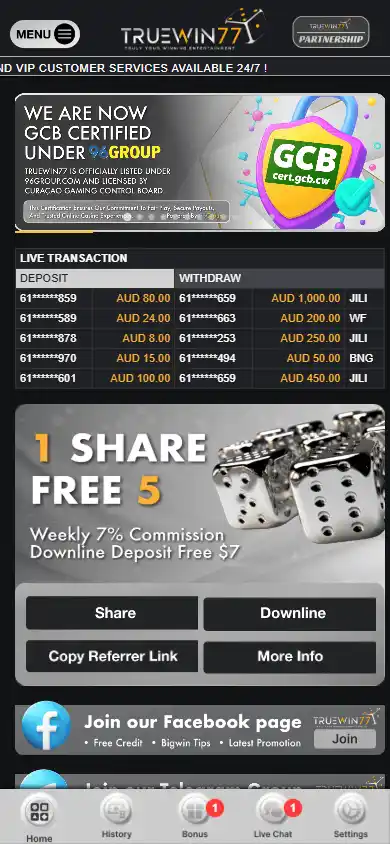 TrueWin77 Casino screenshot 3