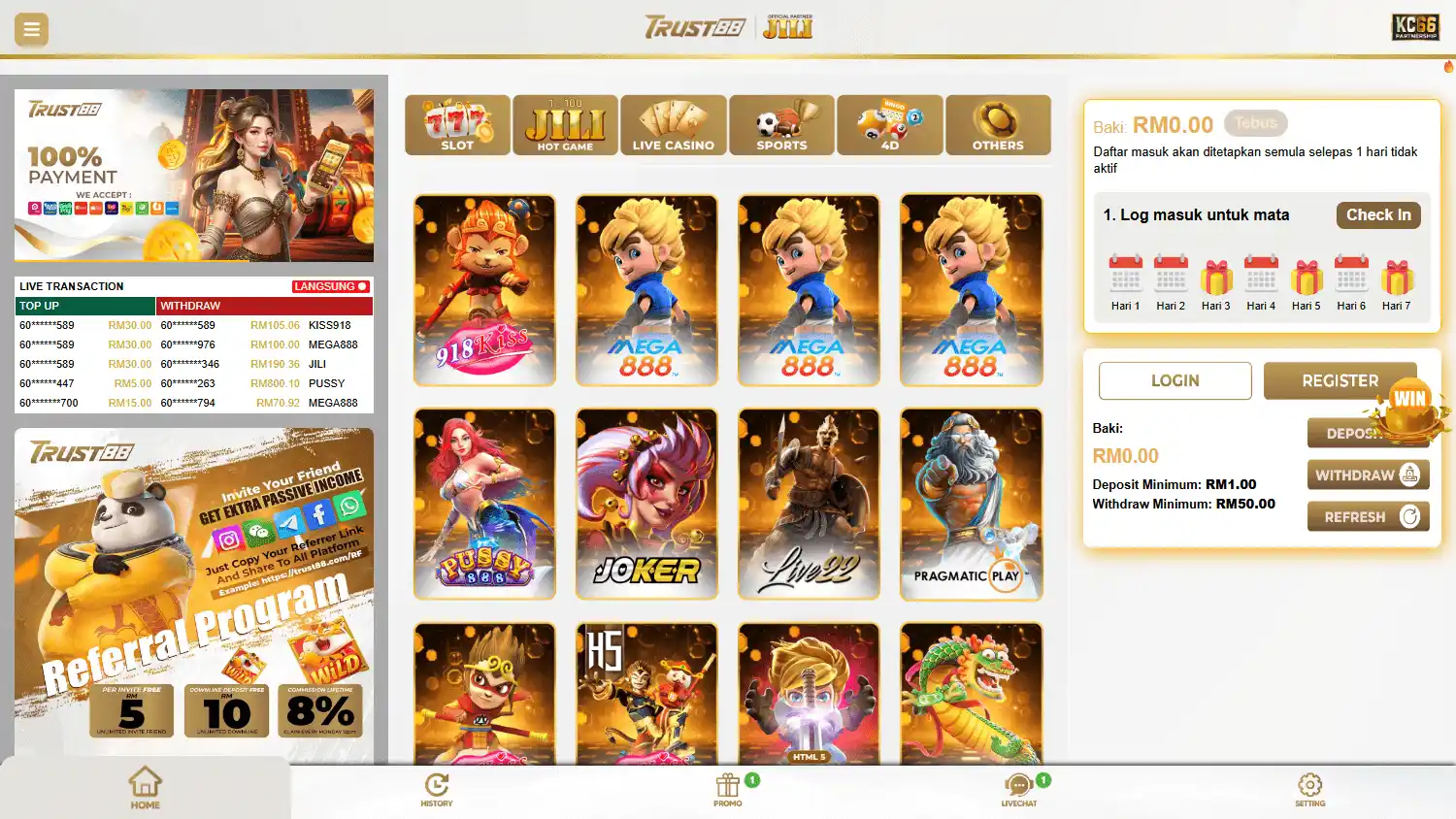 Trust88 Casino screenshot 1