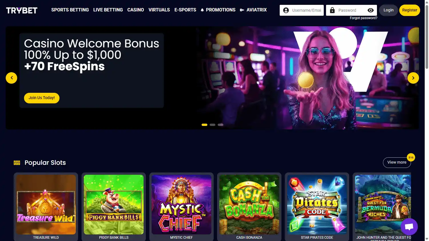 Trybet Casino screenshot 1