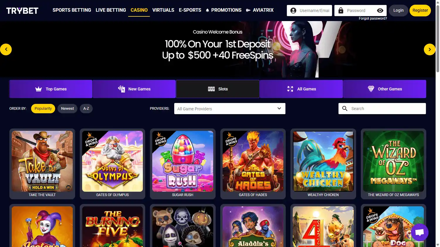 Trybet Casino screenshot 2