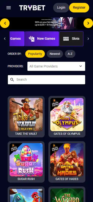 Trybet Casino screenshot 5