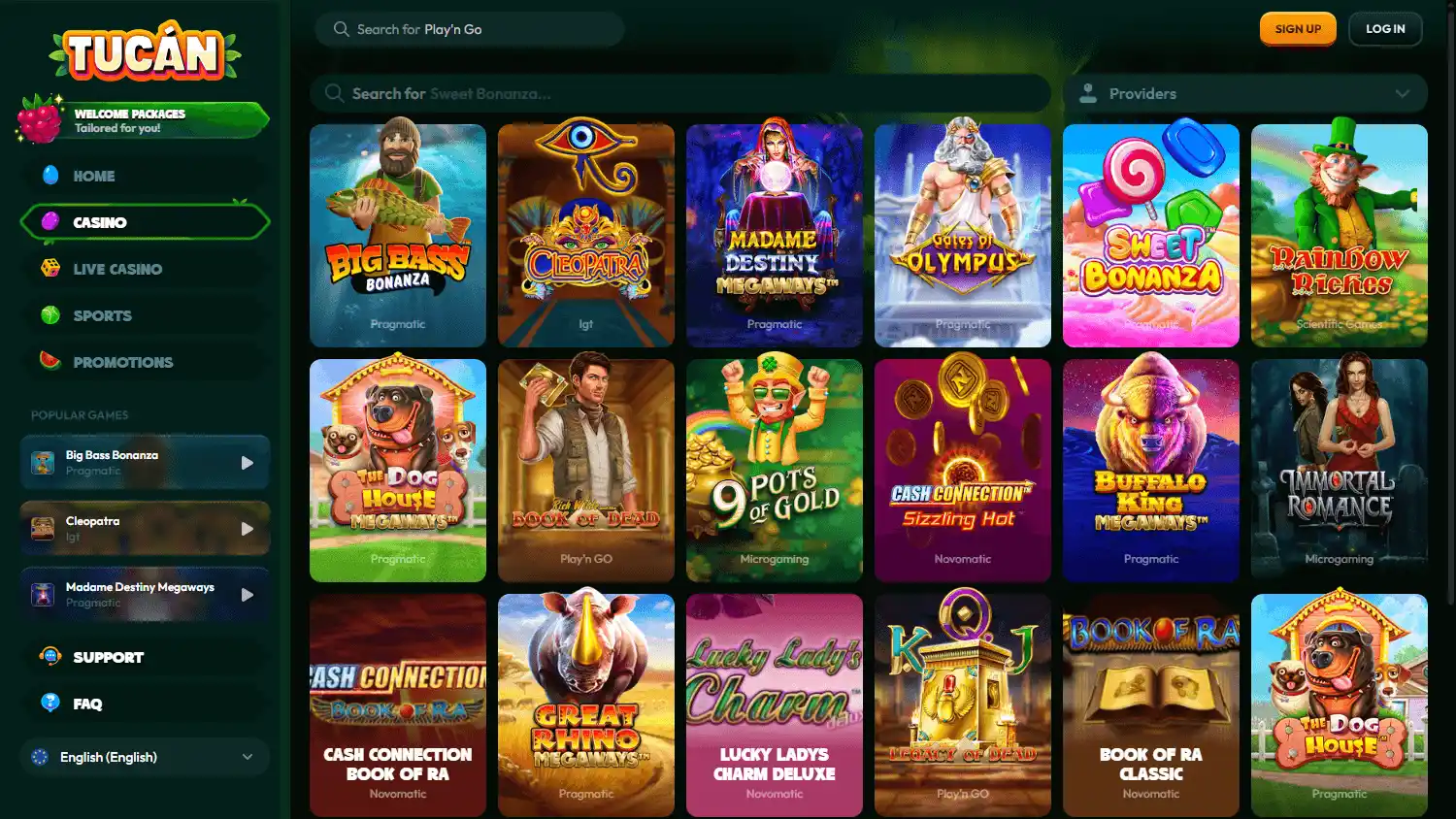 Tucan Casino screenshot 2