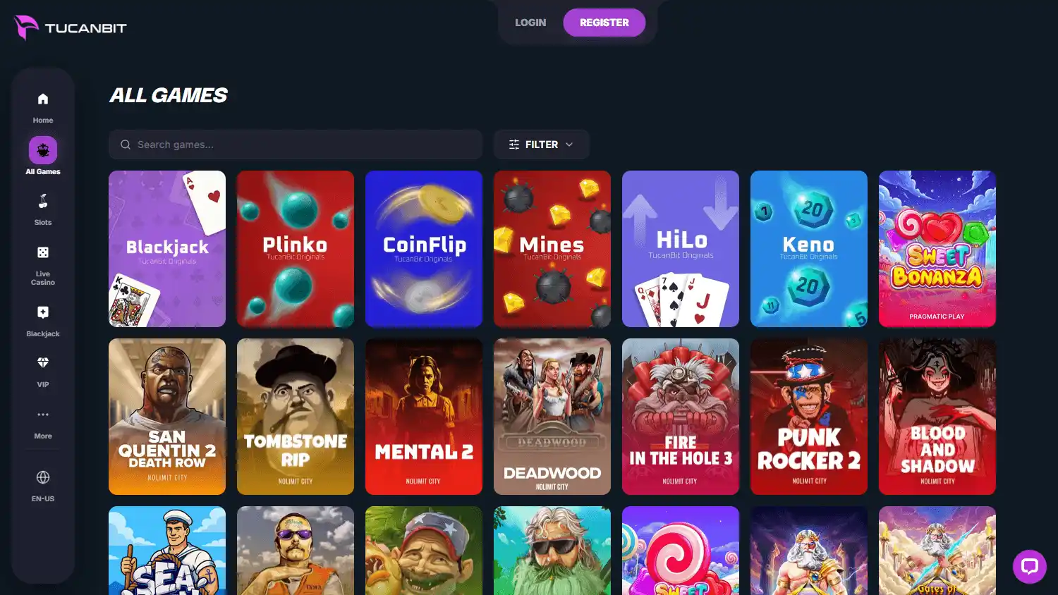 TucanBit Casino screenshot 2
