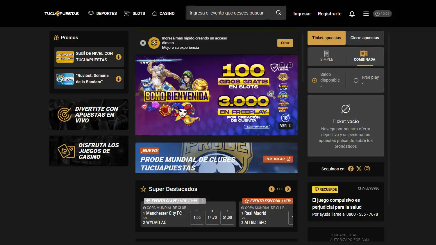 TucuApuestas Casino screenshot 1