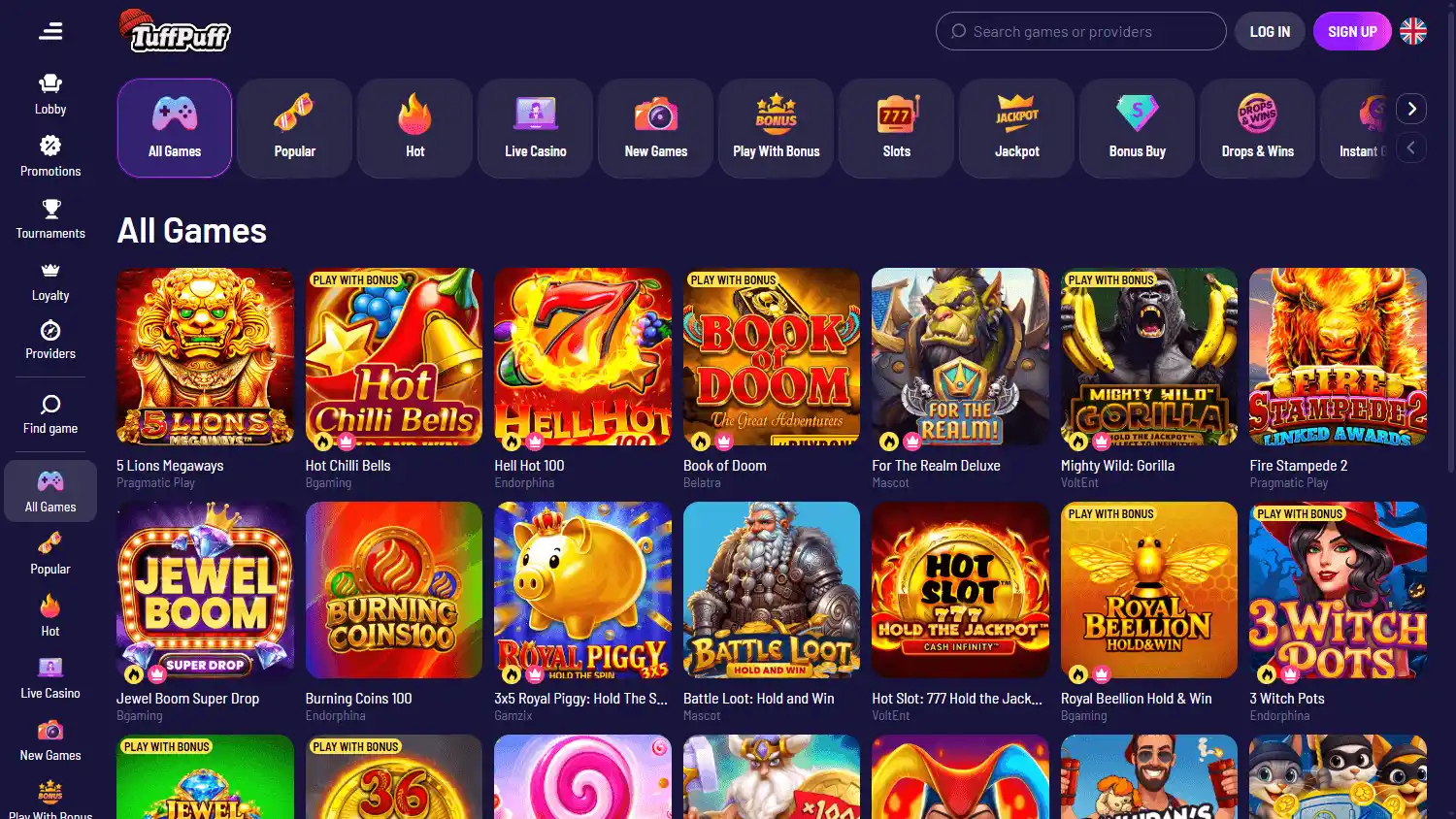 TuffPuff Casino screenshot 2