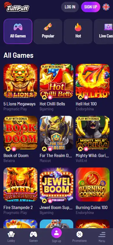 TuffPuff Casino screenshot 5
