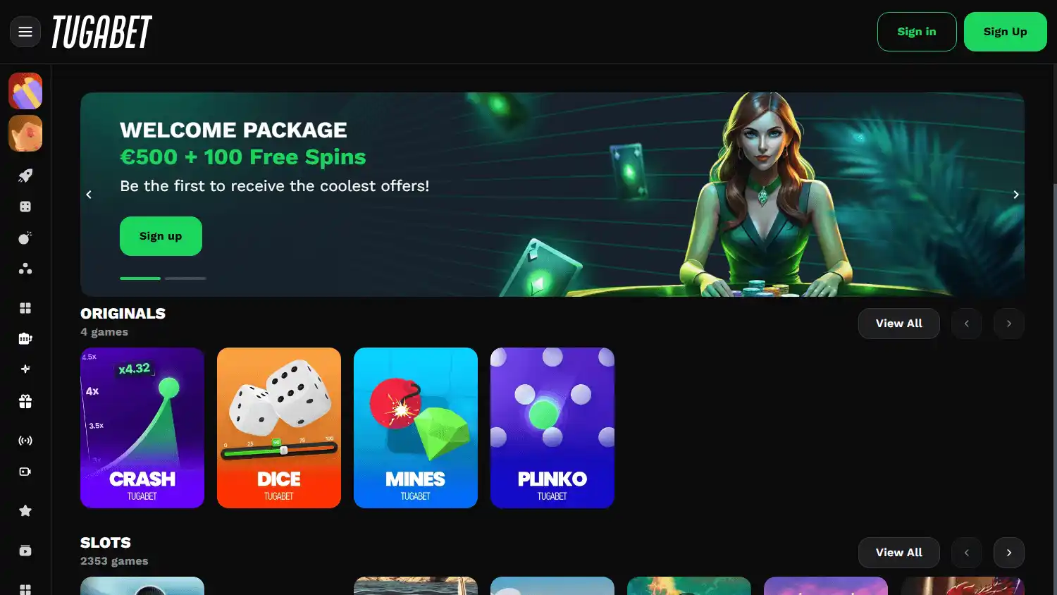 Tugabet Casino screenshot 2