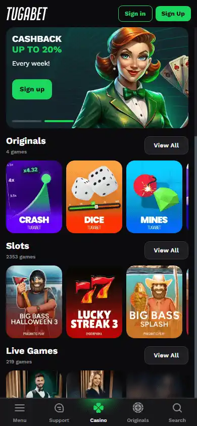 Tugabet Casino screenshot 4