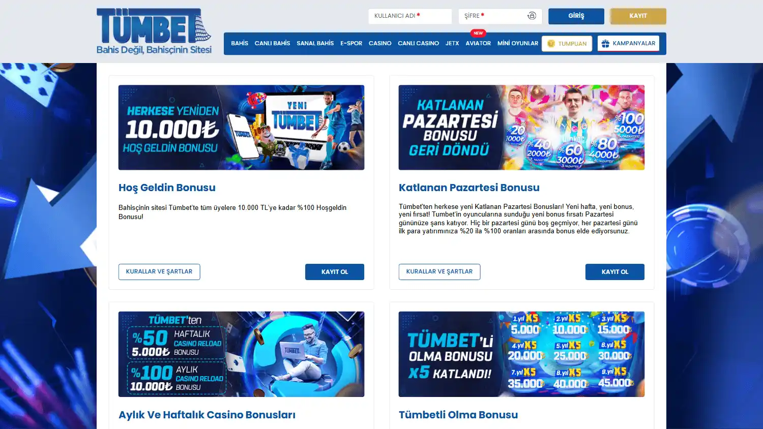 Tumbet Casino screenshot 3