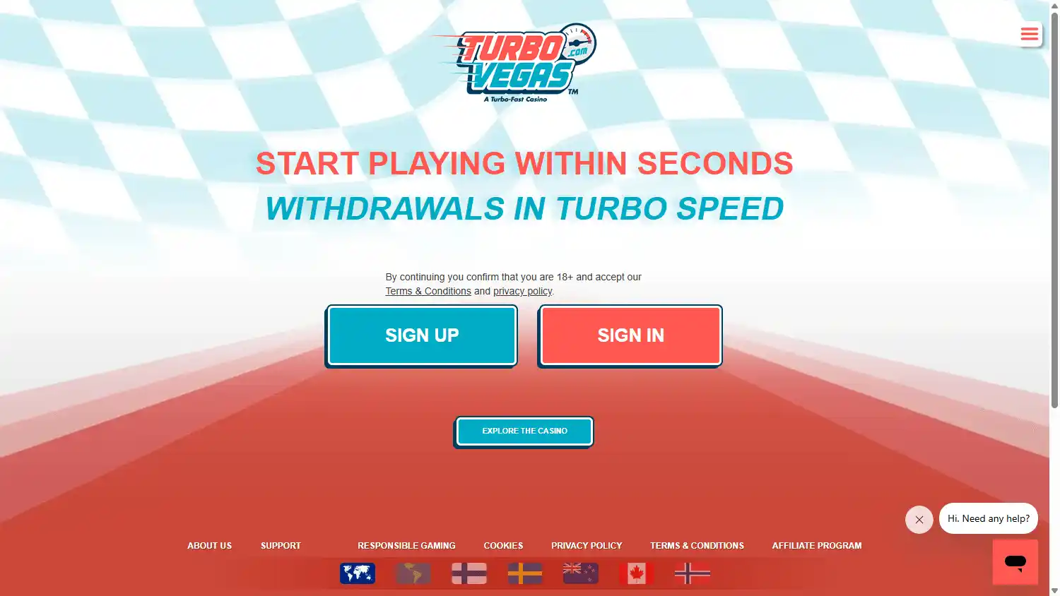 Turbo Vegas Casino screenshot 1