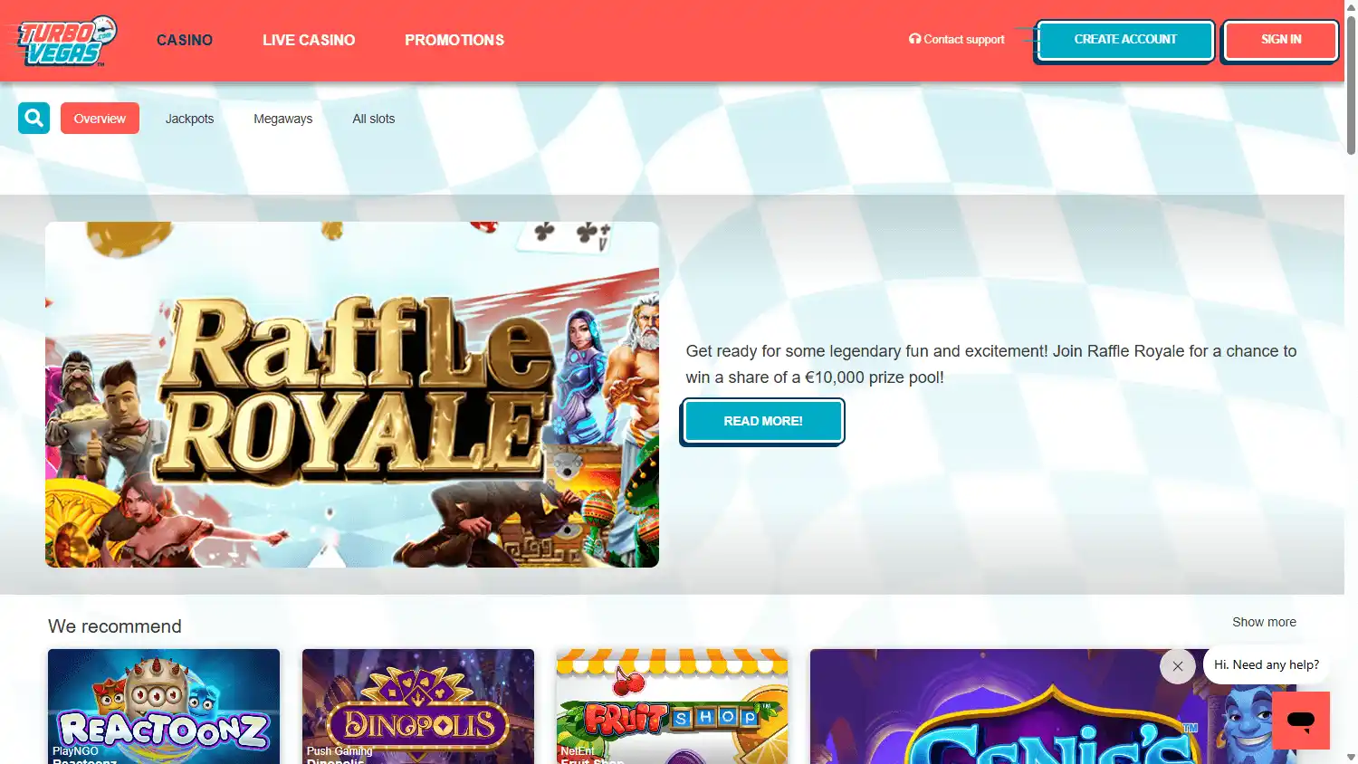 Turbo Vegas Casino screenshot 2
