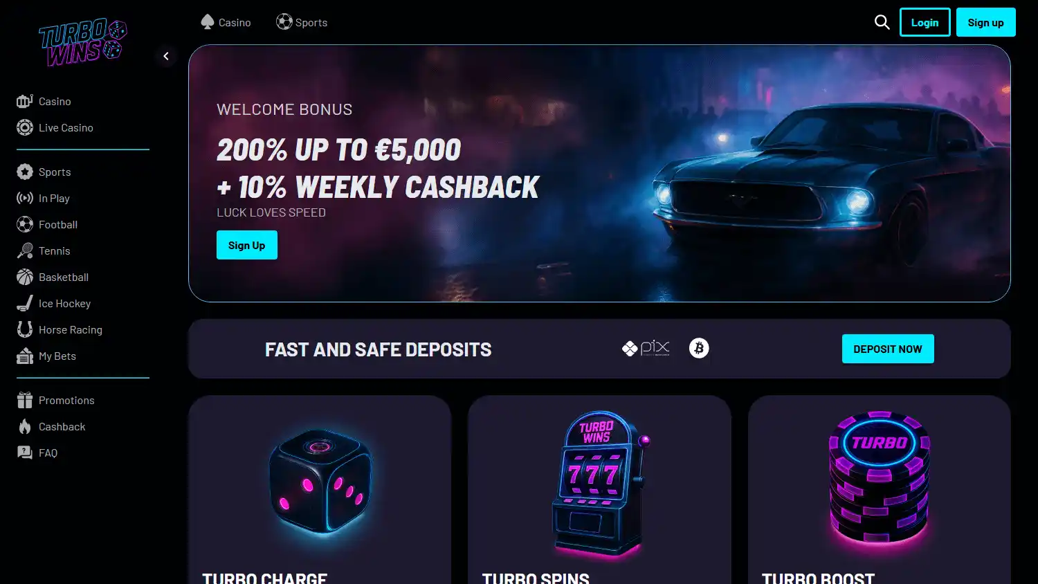 Turbo Wins Casino screenshot 1