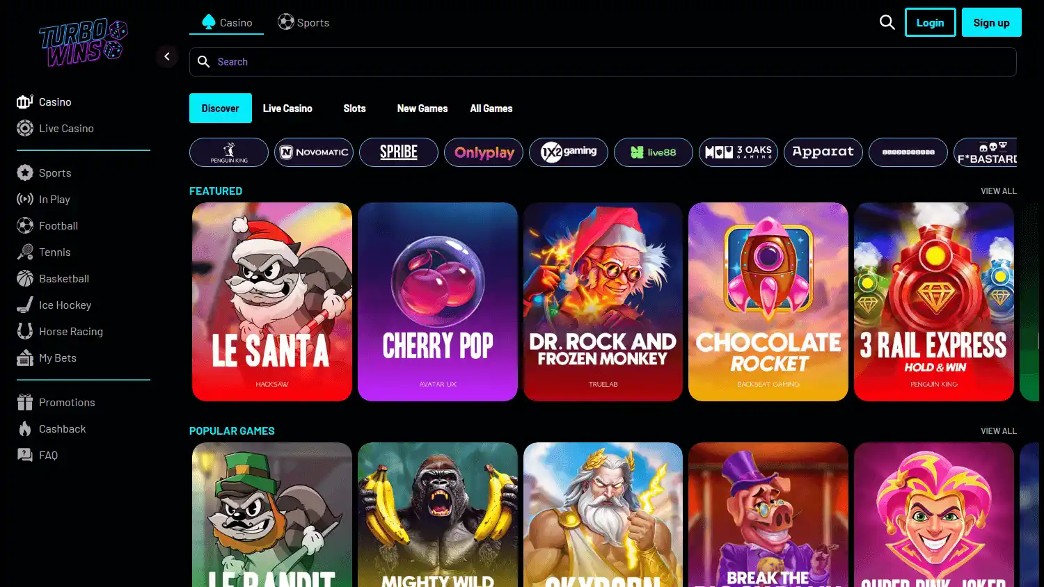 Turbo Wins Casino screenshot 2