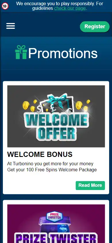 Turbonino Casino DE screenshot 7