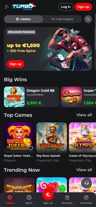 Turbowinz Casino screenshot 5