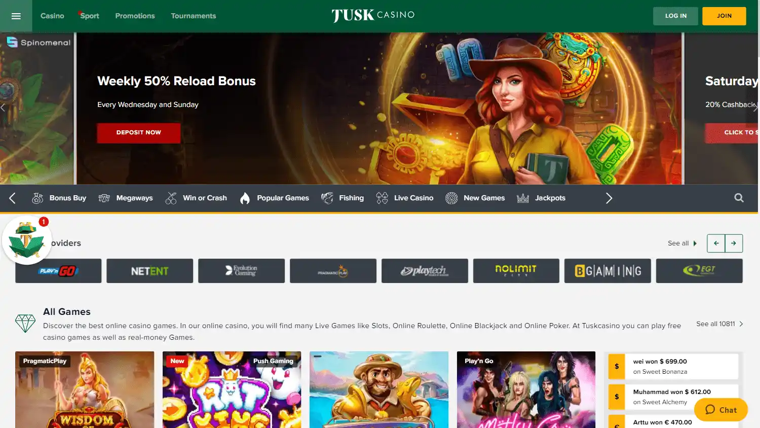 Tusk Casino screenshot 1