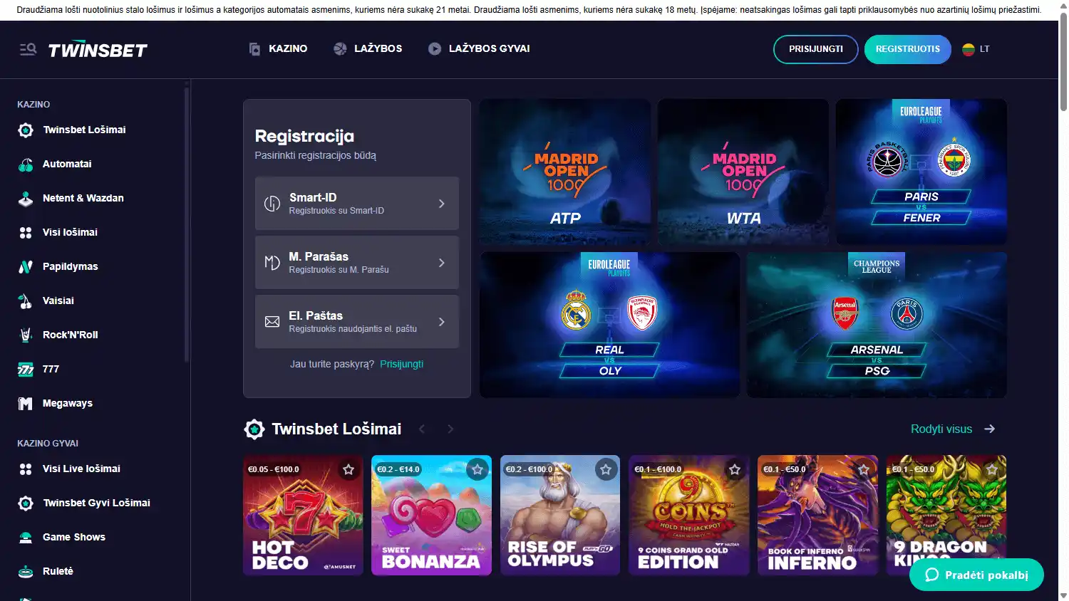 Twinsbet Casino screenshot 1
