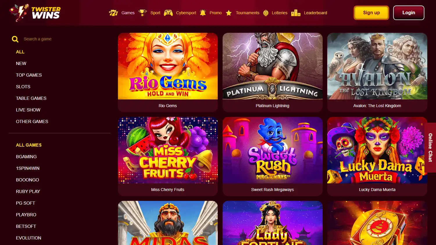 Twisterwins Casino screenshot 1