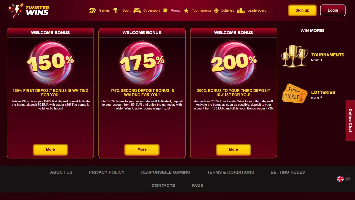 Twisterwins Casino screenshot 2