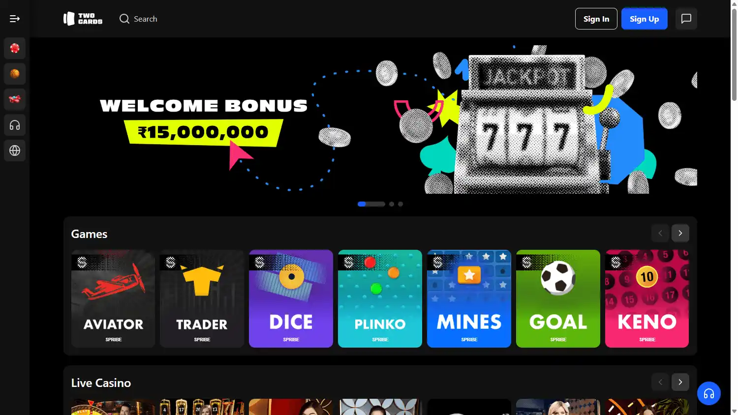 TwoCards Casino screenshot 1