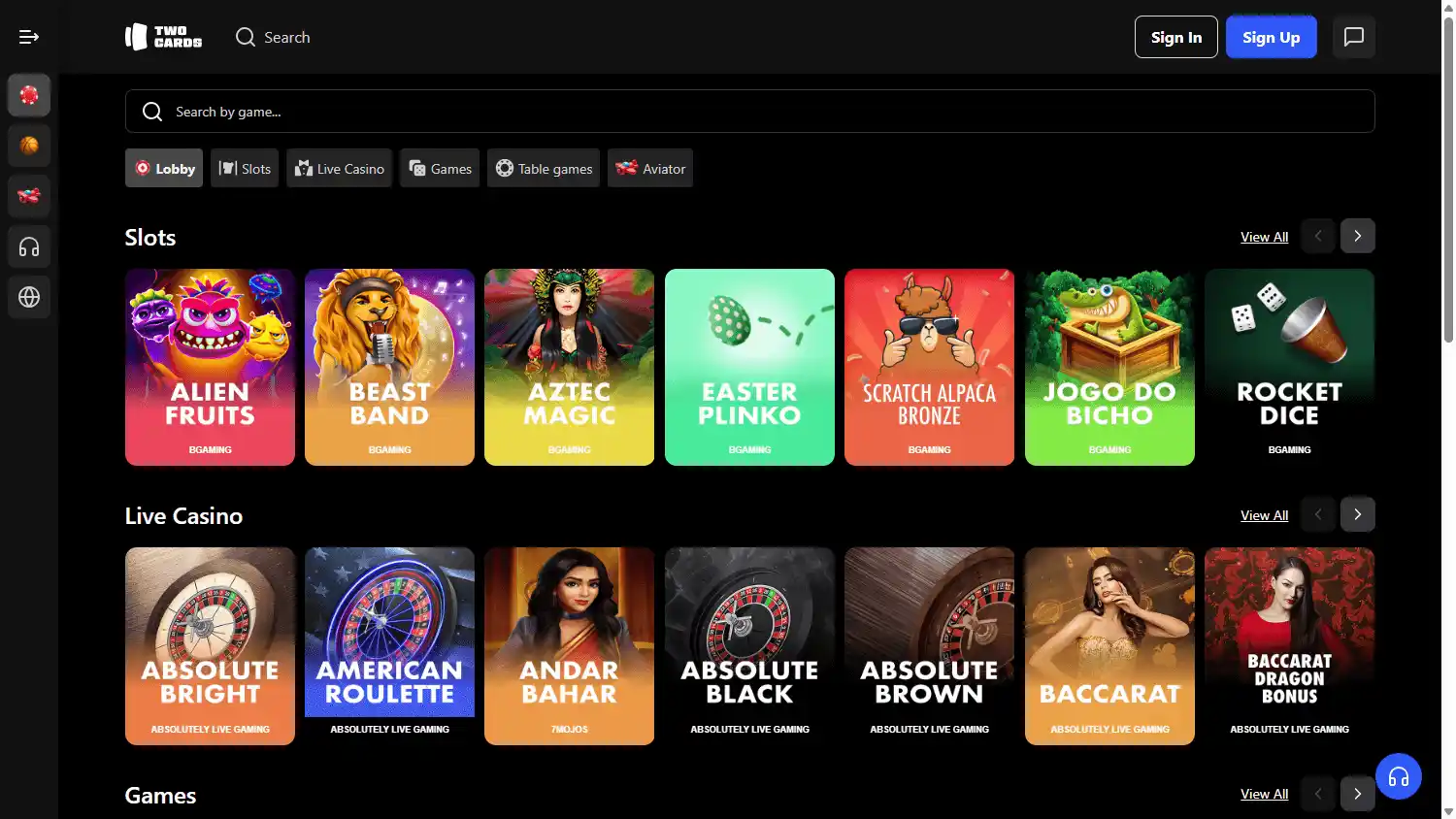 TwoCards Casino screenshot 2