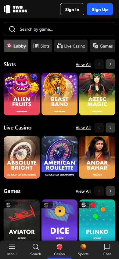 TwoCards Casino screenshot 4