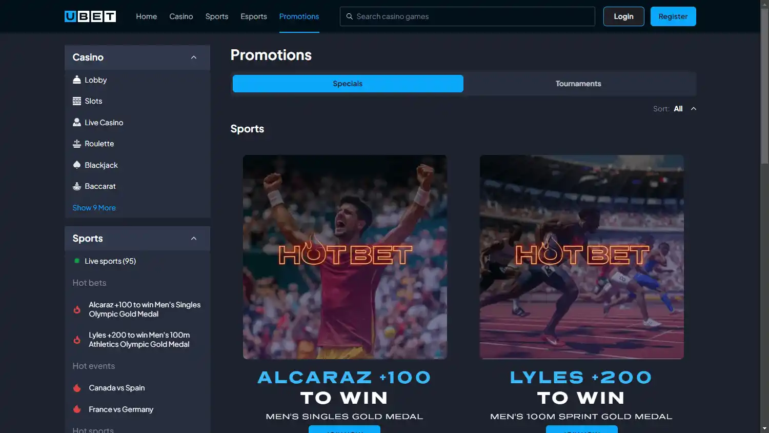 Ubet.io Casino screenshot 3