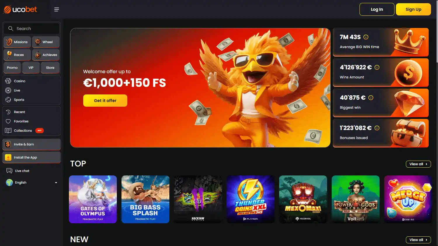 UcoBet Casino screenshot 1