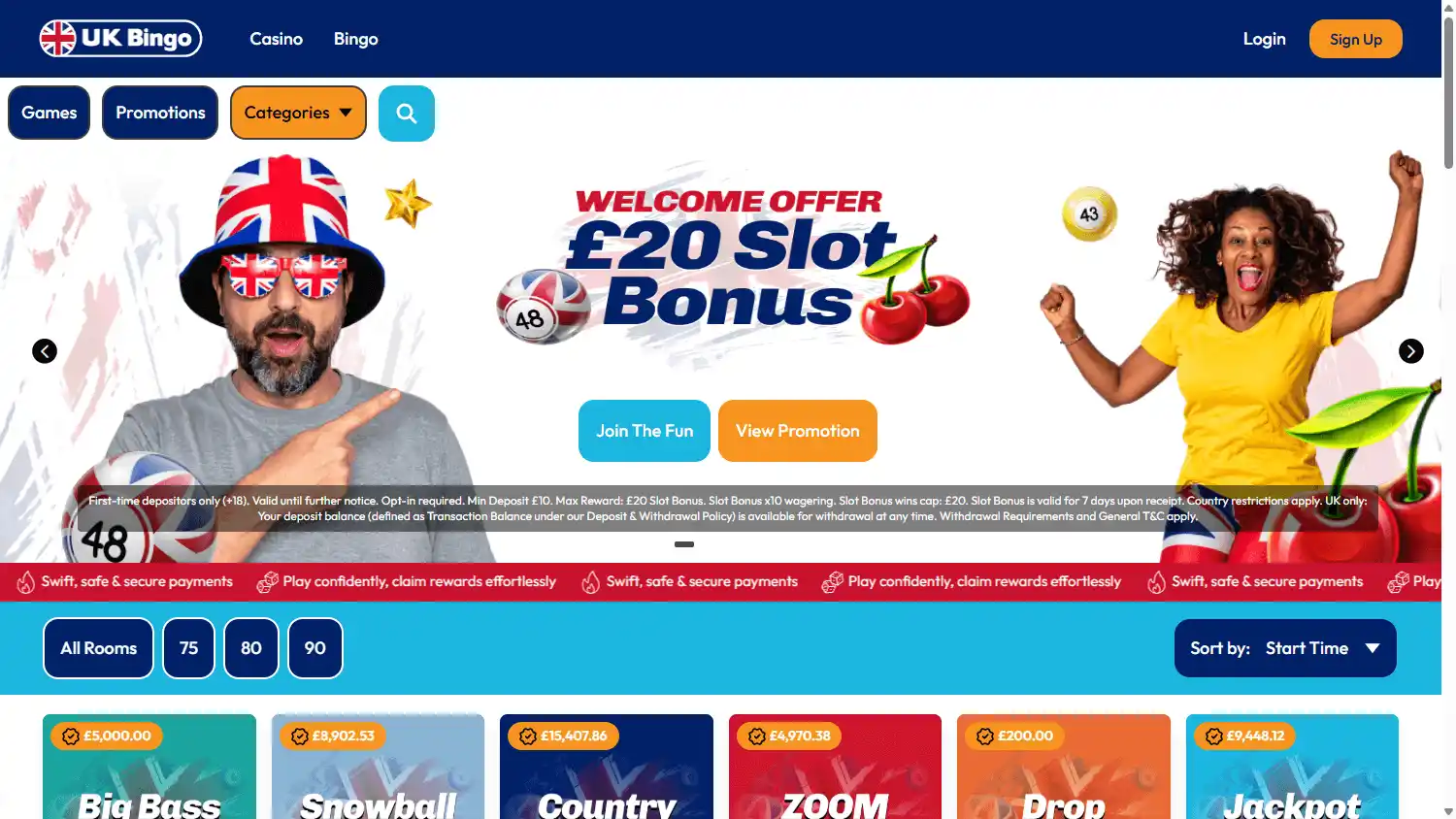 UK Bingo Casino screenshot 1