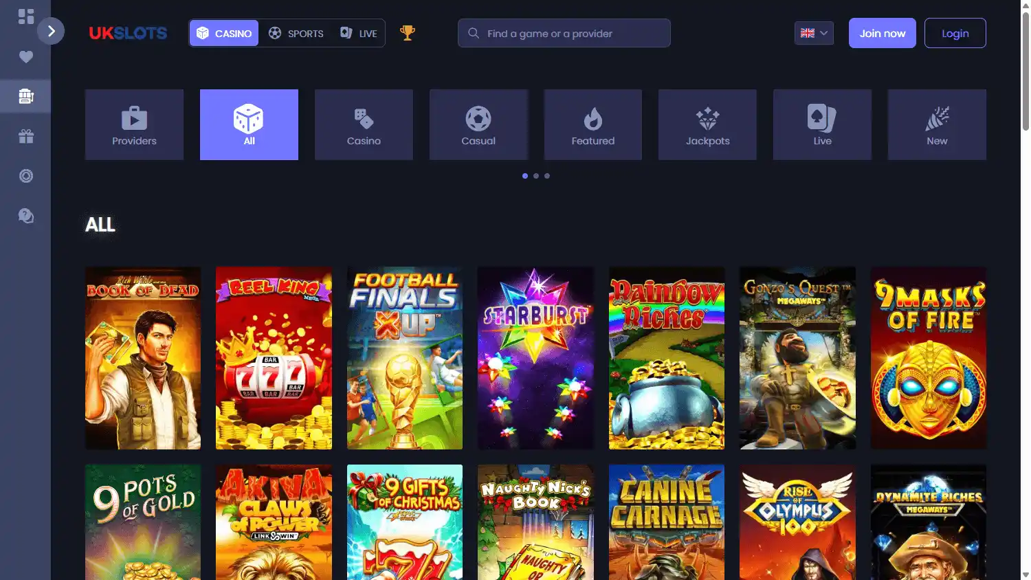 UK Slots Casino screenshot 2