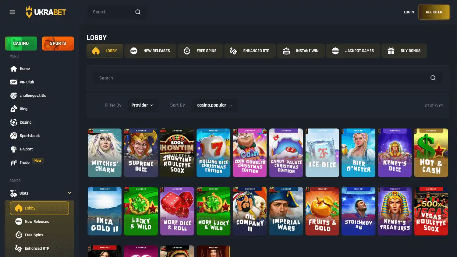 Ukrabet Casino screenshot 2
