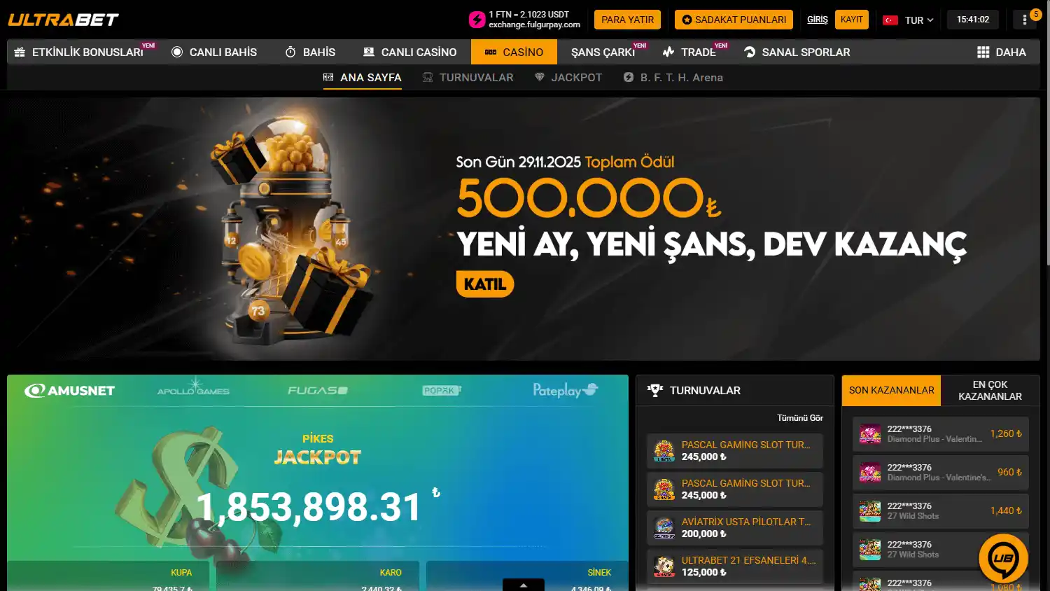 Ultrabet Casino screenshot 2