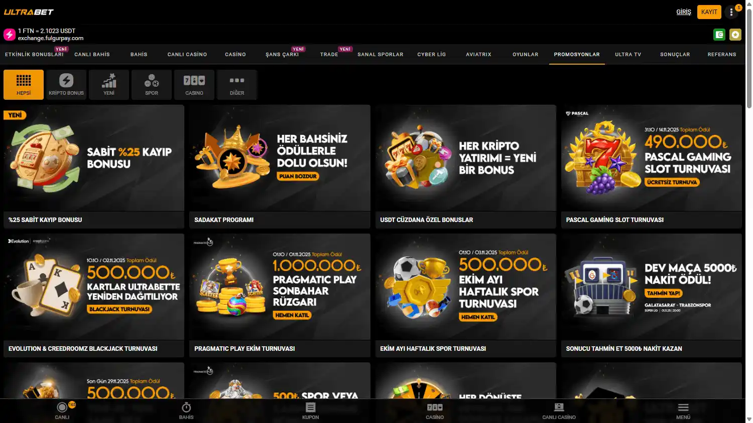 Ultrabet Casino screenshot 3