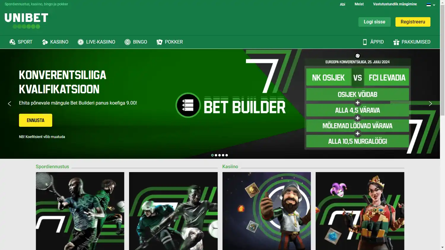 Unibet Casino EE screenshot 1