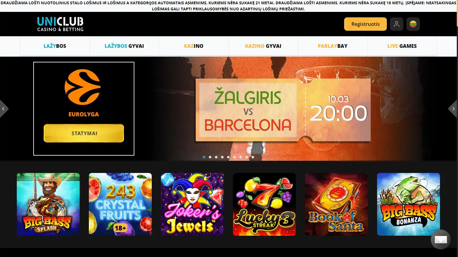 Uniclub Casino screenshot 1