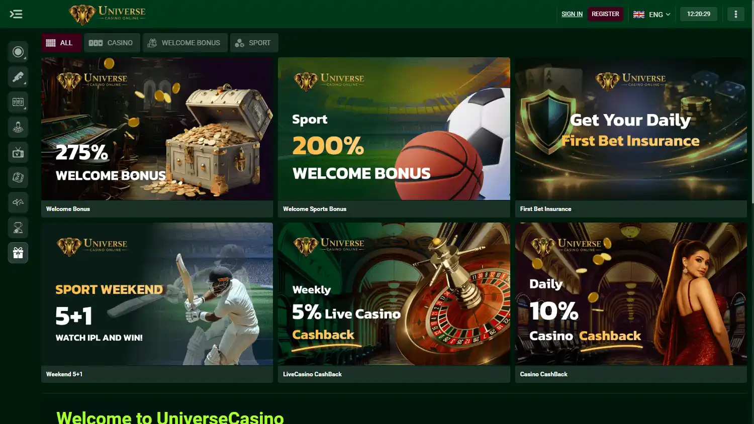 Universe Casino screenshot 3