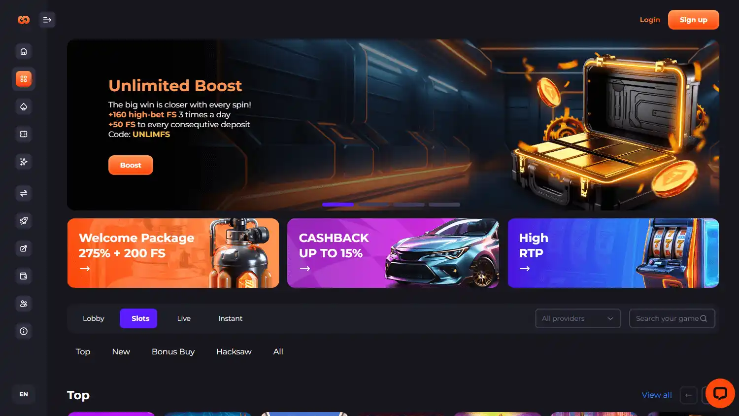 Unlim Casino screenshot 2