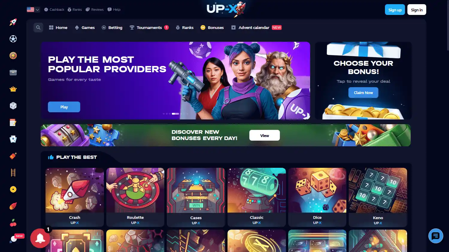 UP-X Casino screenshot 2