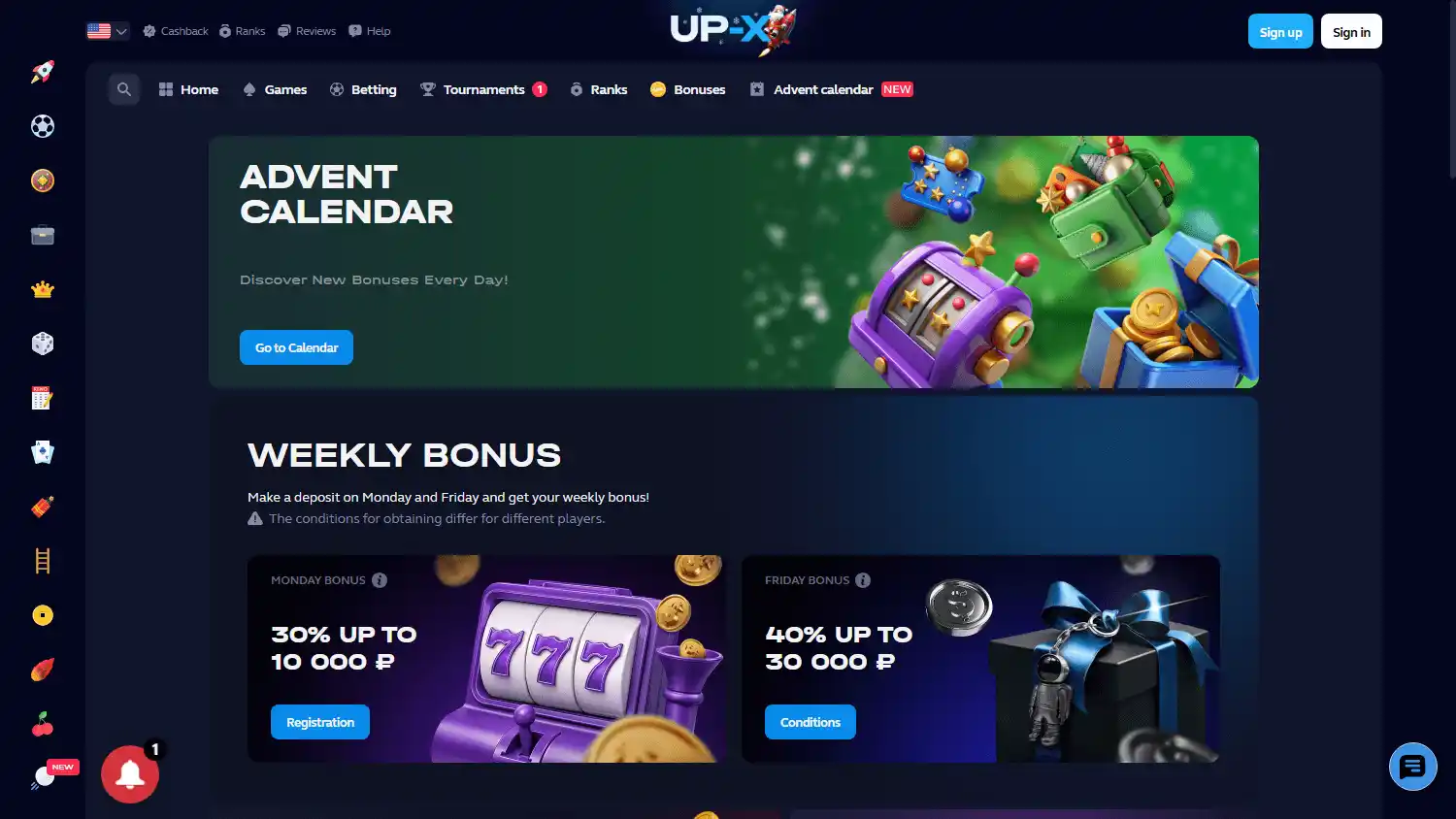 UP-X Casino screenshot 3