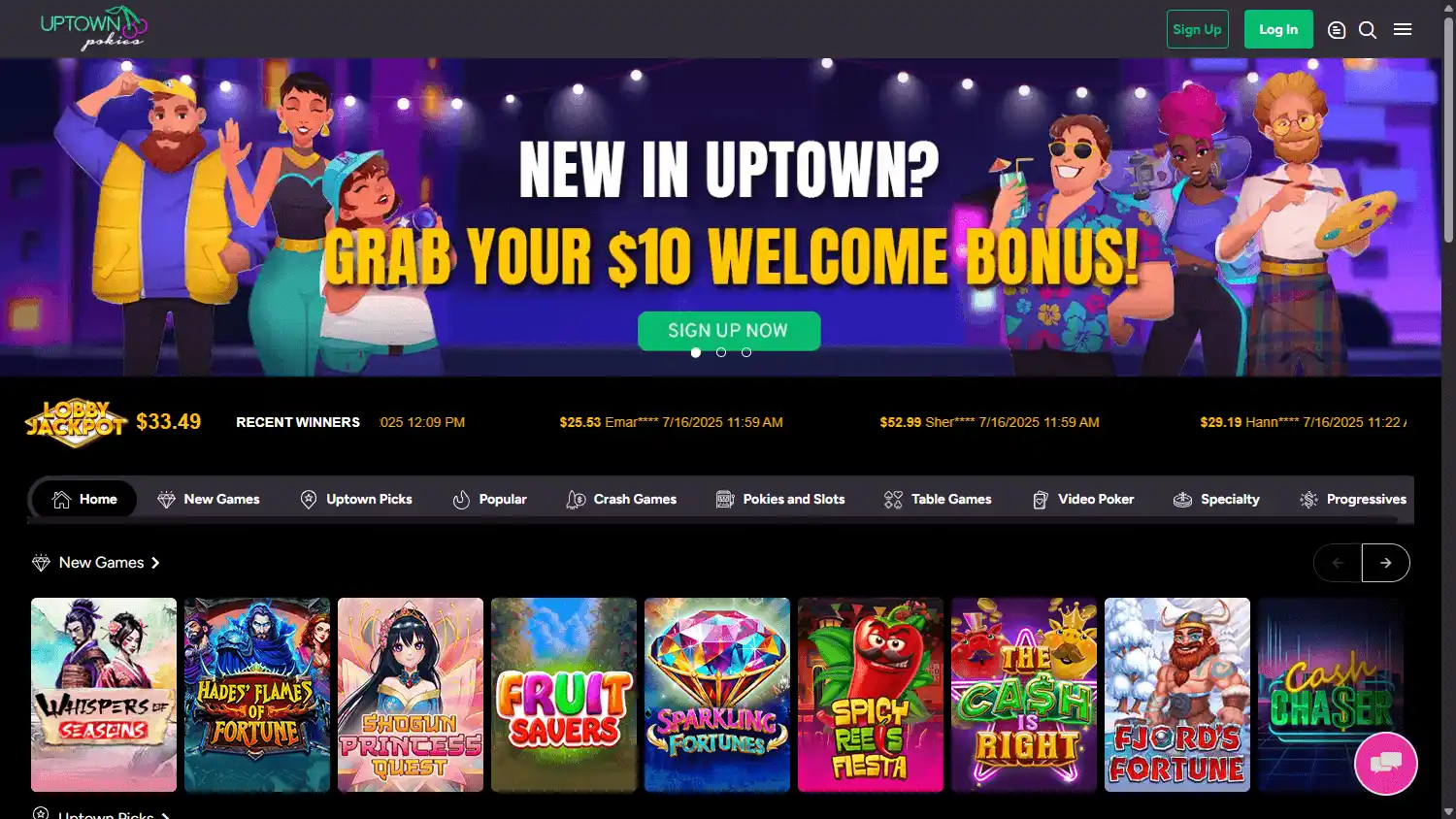 Uptown Pokies Casino screenshot 2