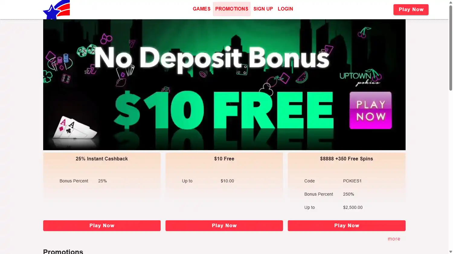 Uptown Pokies Casino screenshot 3