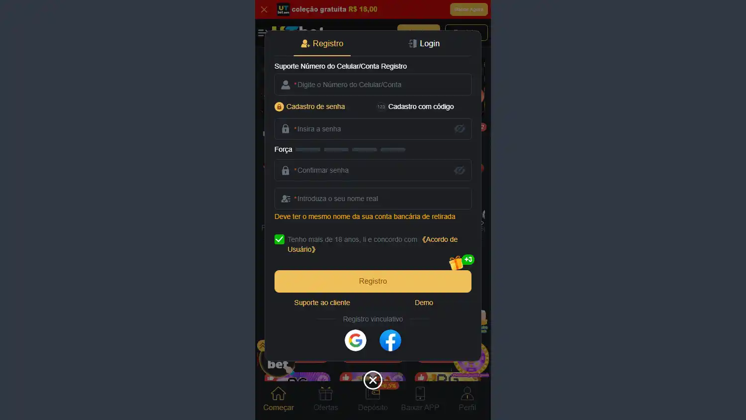 UTbet Casino screenshot 1