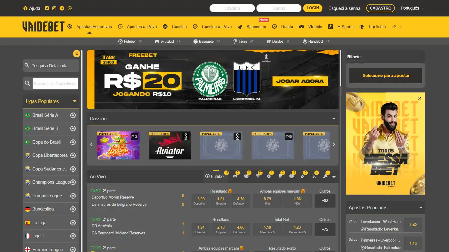 VaideBet Casino screenshot 1
