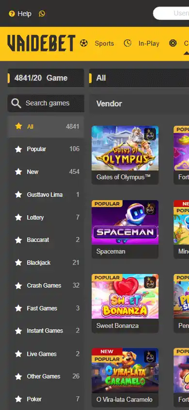 VaideBet Casino screenshot 5
