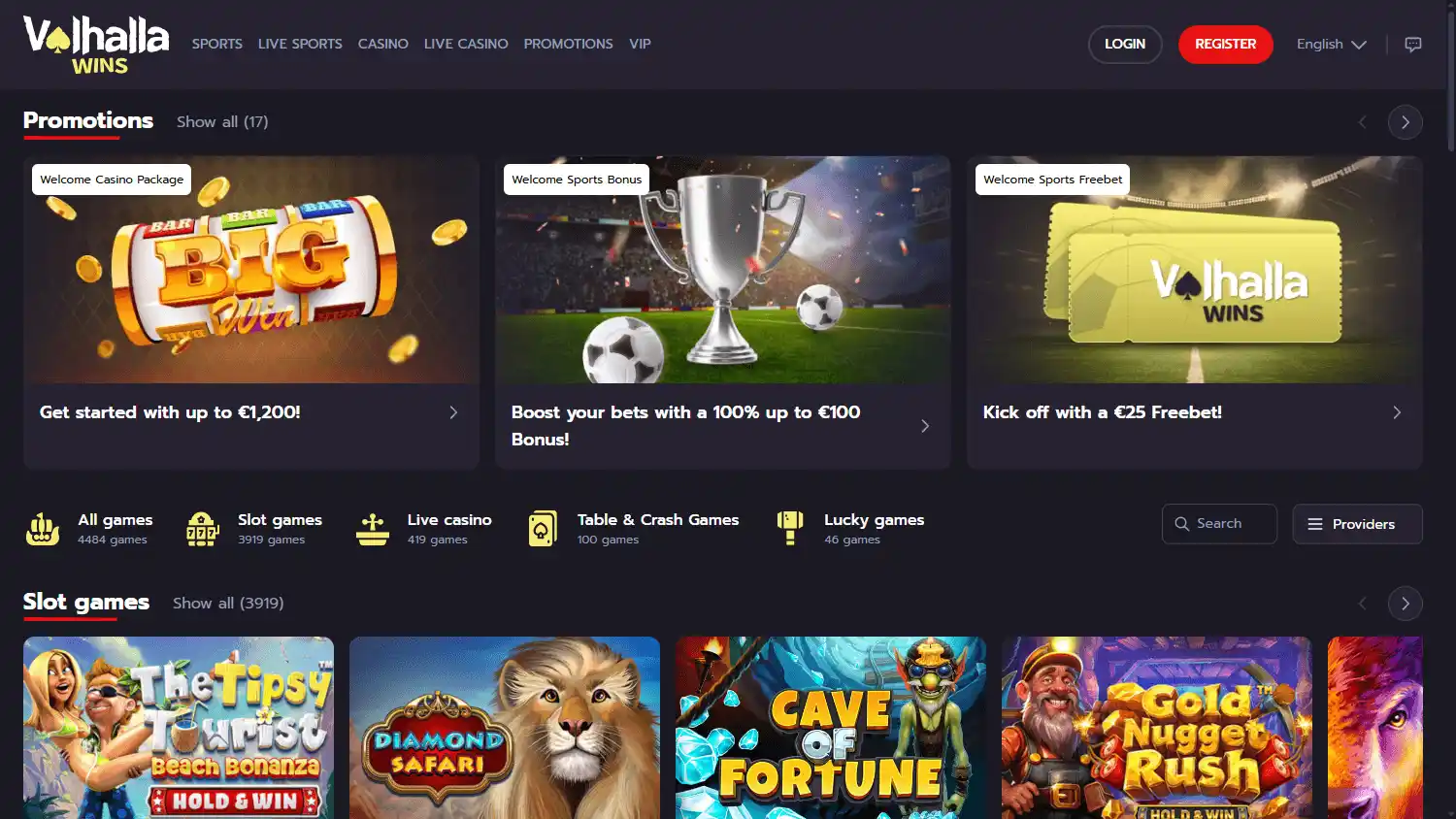 Valhalla Wins Casino screenshot 1