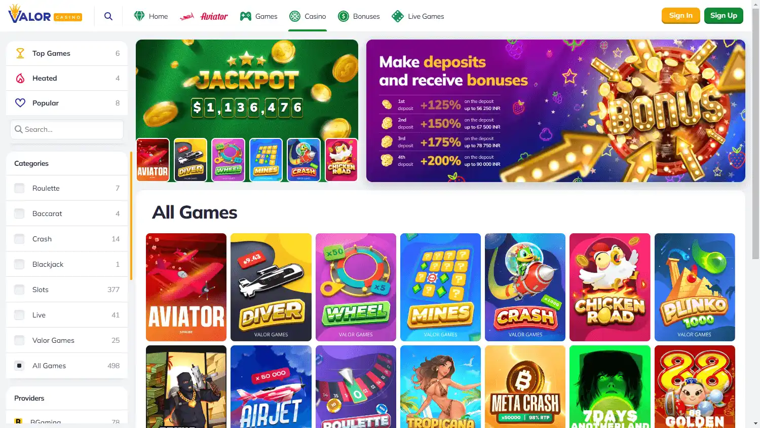 Valor Casino screenshot 2